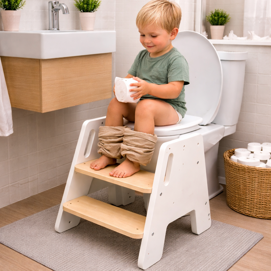 שרפרף ילדים מעץ מלא